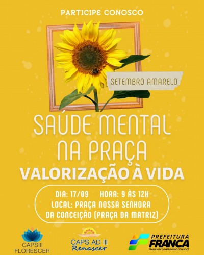 CAPSs realizam ‘Saúde Mental na Praça’ neste sábado